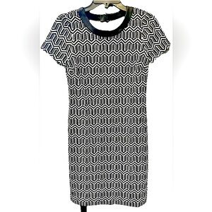 Banana Republic  Black & White Geometric Sheath Dress Retro Halloween Costume